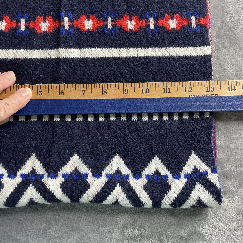 Old Navy Unisex Winter Scarf Black Blue and Red Diamond Pattern 13x70 Acrylic‎